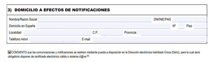 Datos del representante