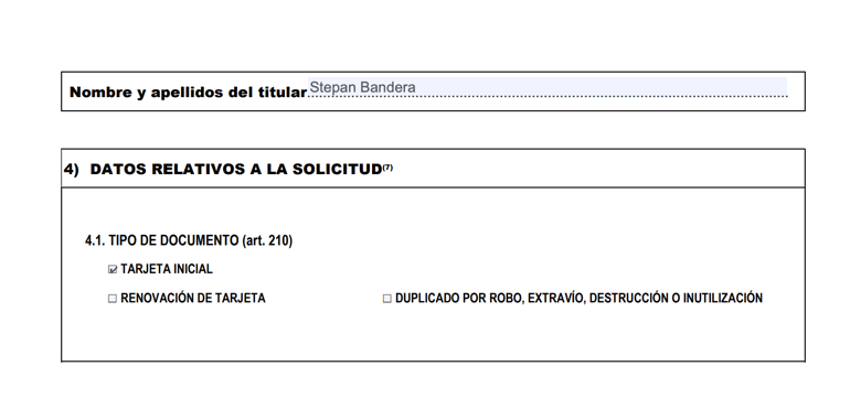 Datos del representante